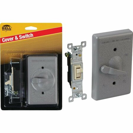 BELL Electrical Box Cover, 1 Gang, Rectangular, Aluminum, Toggle Switch 5121-5